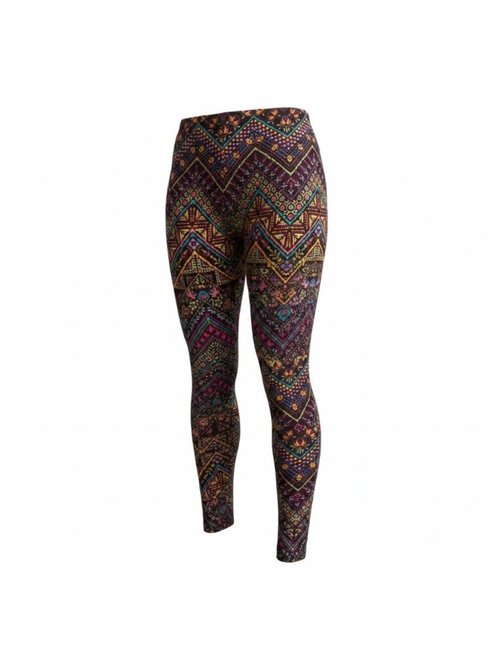 Terra & Sky Women’s 1X (16W–18W) Leggings – Multicolor Geometric & Floral Print